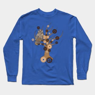 Steampunk Owl and Tree Long Sleeve T-Shirt